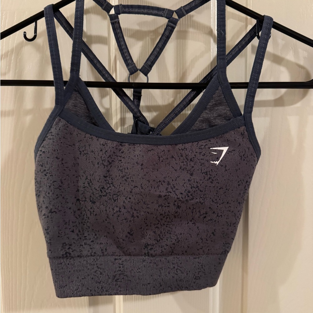 Gymshark Women's Black Sports Bra with Strappy Back